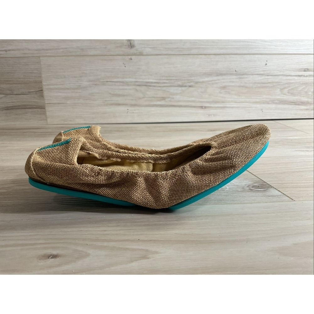 Tieks Brentwood Ballet Flats Fabric Ballerina Comfort Casual Shoes Tan Size 7